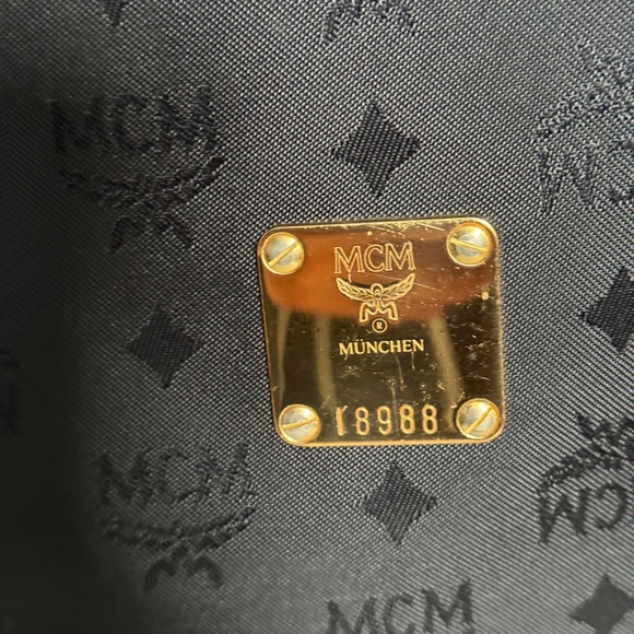 MCM German Made Black Signature Nylon Boston Purse / Hand Bag EUC - Picture 7 of 14